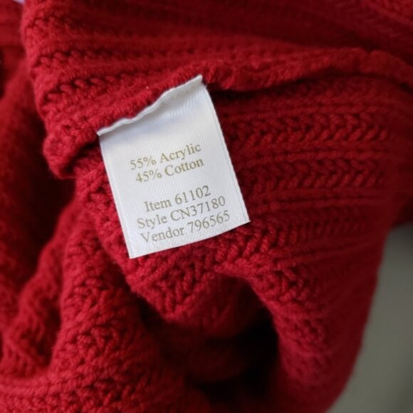 Caslon Dark Red Cable Knit Cardigan, Long, sz L - Picture 8 of 9